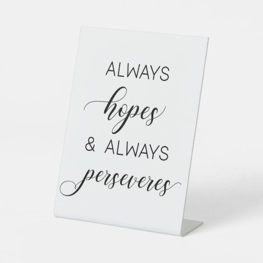 Hochzeit '1 Korinther 13' Immer hofft Sockelschild (Vorderseite)