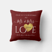 Hochzeit 1. Vorweihnachtsname Mr. Mrs. Kissen (Rückseite)