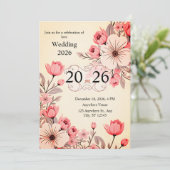 Hochzeit 2026 einladung (Stehend Vorderseite)
