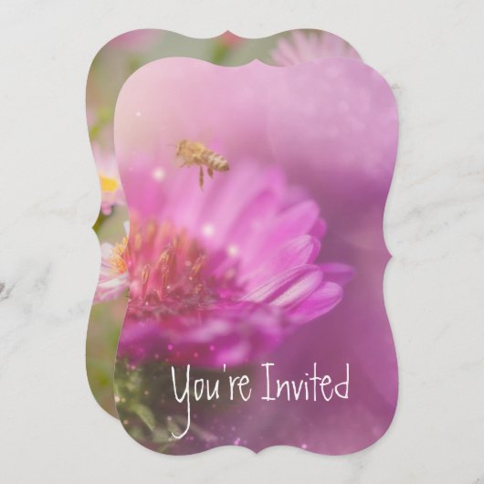 Hochzeit 20 Jahre Jubiläum Asters Garden Blume Inv Einladung (Vorne/Hinten)