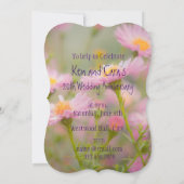 Hochzeit 20 Jahre Jubiläum Asters Garden Blume Inv Einladung (Rückseite)