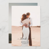 Hochzeit 2 Foto Liebe Script Hochzeit Vielen Dank Dankeskarte (Vorne/Hinten)