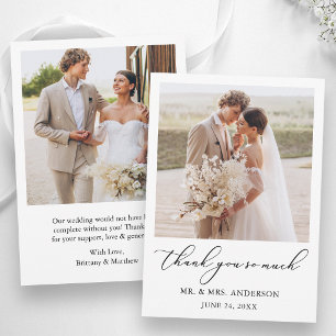 Hochzeit 2 Foto Moderne Minimalistische Kalligrafi Dankeskarte