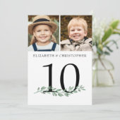 Hochzeit 2 Fotos Grüne Tischnummer 12x18 (Stehend Vorderseite)