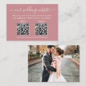 Hochzeit 2 QR UAWG Details Foto Dusty Rose Begleitkarte (Vorne/Hinten)