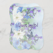 Hochzeit 30. Jubiläum Asters Garden Blume Einladung (Vorne/Hinten)