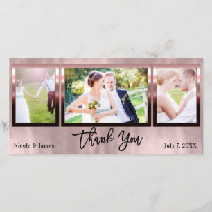 Hochzeit 3 Foto Bild Roségold Glanz Vielen Dank Dankeskarte