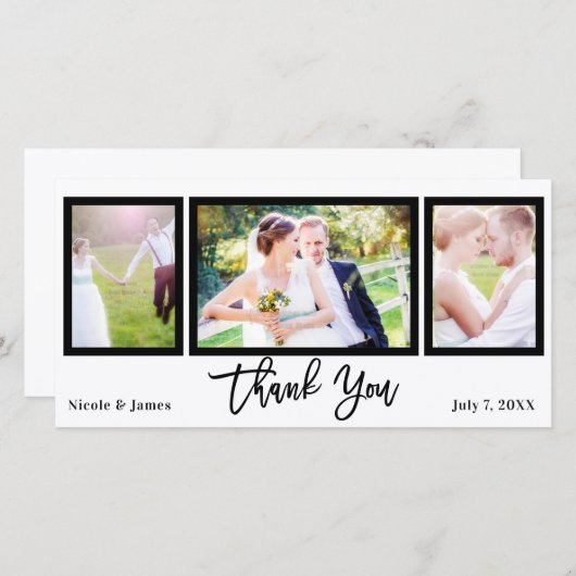 Hochzeit 3 Foto Bild Schwarz-weiß Danke (Vorne/Hinten)