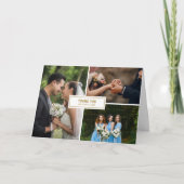 Hochzeit 3 Foto Collage Modernes Elegantes Dankeskarte (Vorderseite)