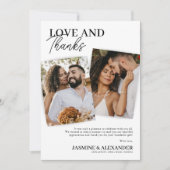 Hochzeit 3 Foto Dankeschön Karte (Vorderseite)