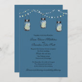 Hochzeit - 3 hängende Mason Jars Einladung (Vorne/Hinten)