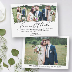 Hochzeit 4 Foto Moderne Minimalistische kalligraph Dankeskarte