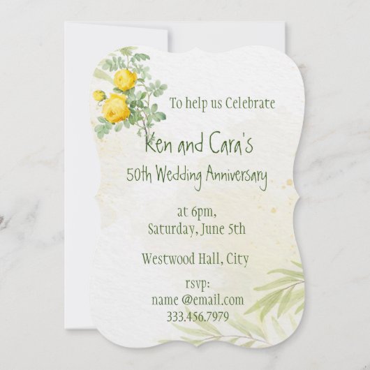 Hochzeit 50 Jahre Jubiläum Asters Garden Blume Einladung (Rückseite)