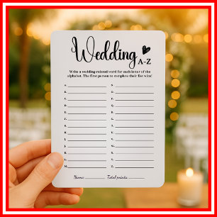 Hochzeit A-Z Junggesellinnenabschied-Spiele Lustig Einladung