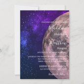 Hochzeit Abend Sky Moon Stars Lila Hochzeit Einladung (Vorderseite)