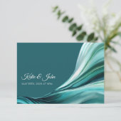 Hochzeit Abstrakt - Smaragdgrün - RSVP Karte (Stehend Vorderseite)