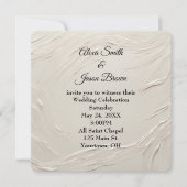 Hochzeit Abstrakte Elfenbeintextur Einladung (Vorderseite)