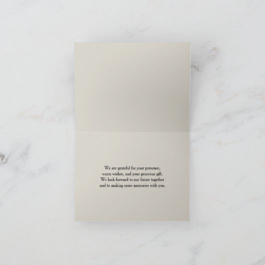 Hochzeit Abstrakten Elfenbein Textured Danke (Innenseite)