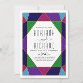 Hochzeit abstrakter geometrischer Juwelen Einladung (Vorderseite)