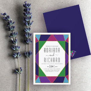 Hochzeit abstrakter geometrischer Juwelen Einladung