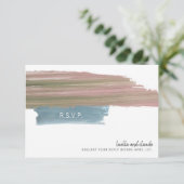 Hochzeit abstrakter Pinselstriche RSVP Karte (Stehend Vorderseite)