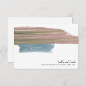 Hochzeit abstrakter Pinselstriche RSVP Karte (Vorne/Hinten)