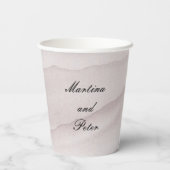 Hochzeit abstrakter staubiger Rose Pappbecher (Rückseite)