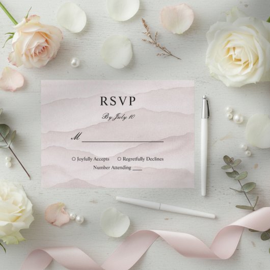 Hochzeit abstrakter staubiger Rose RSVP Karte
