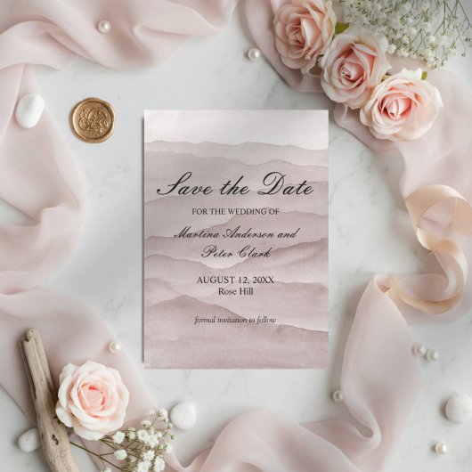Hochzeit abstrakter staubiger Rose Save The Date