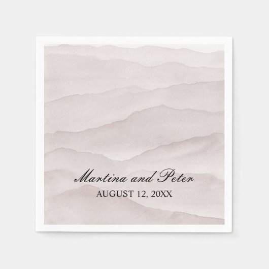 Hochzeit abstrakter staubiger Rose Serviette (Vorderseite)