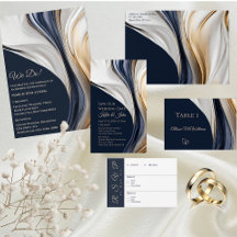 Hochzeit-Abstraktes Fluid Art-Blue und Gold-