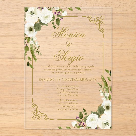 Hochzeit Acryleinladungen (Vorderseite)