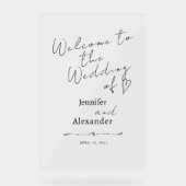 Hochzeit Akryllische Zeichen Willkommen Minimalist Acrylschild (Vorderseite)
