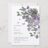 Hochzeit Alice im Wunderland Cheshire Cat & Floral Einladung (Vorderseite)