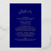 Hochzeit All in One Boho Mudcloth Calligrafy Gold Folieneinladung (Rückseite)