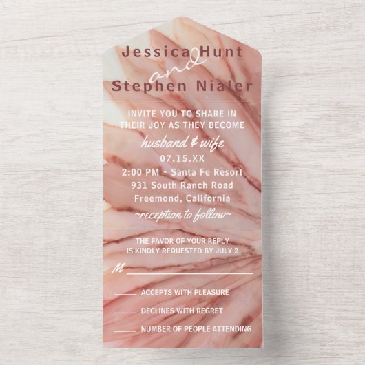 Hochzeit Alle N eine Einladung Hübsch in Rosa (Innen Boden)