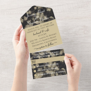 Hochzeit alle N eine Einladung schwarzen Golds