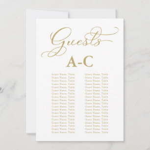 Hochzeit Alphabetisches Gästebuch Gold Foil Einladung