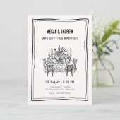 Hochzeit am Abendessen Einladung (Stehend Vorderseite)