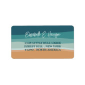 Hochzeit am abstrakten Ozean Adressaufkleber (Vorne)