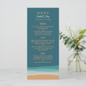 Hochzeit am abstrakten Ozean Menükarte (Stehend Vorderseite)
