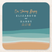 Hochzeit am abstrakten Ozean Rechteckiger Pappuntersetzer (Vorderseite)