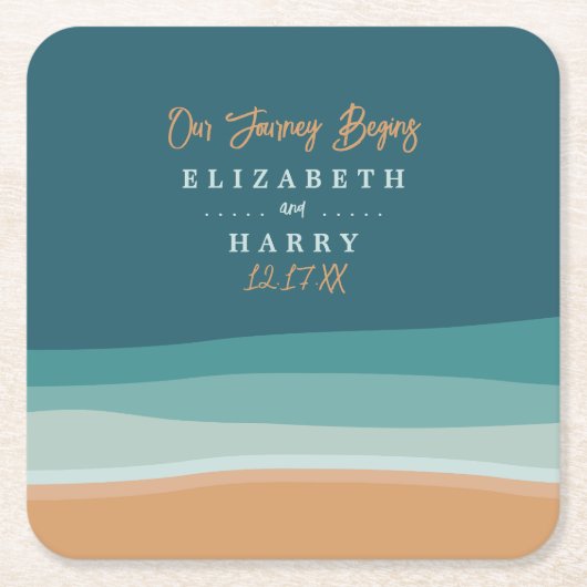 Hochzeit am abstrakten Ozean Rechteckiger Pappuntersetzer (Vorderseite)