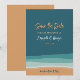 Hochzeit am abstrakten Ozean Save The Date