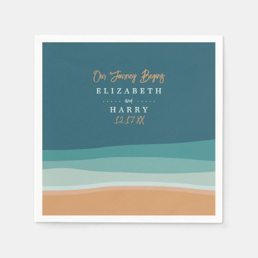 Hochzeit am abstrakten Ozean Serviette (Vorderseite)