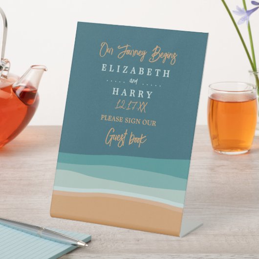 Hochzeit am abstrakten Ozean Sockelschild (In Situ)