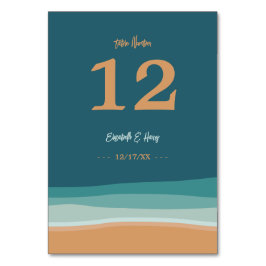 Hochzeit am abstrakten Ozean Tischnummer