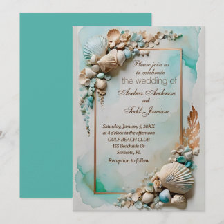 Hochzeit am aquamarinen Meer Einladung