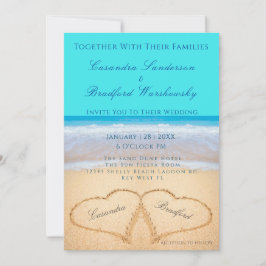 Hochzeit am aquamarinen Strand Einladung