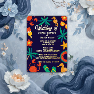 Hochzeit am blauen Meer Folieneinladung